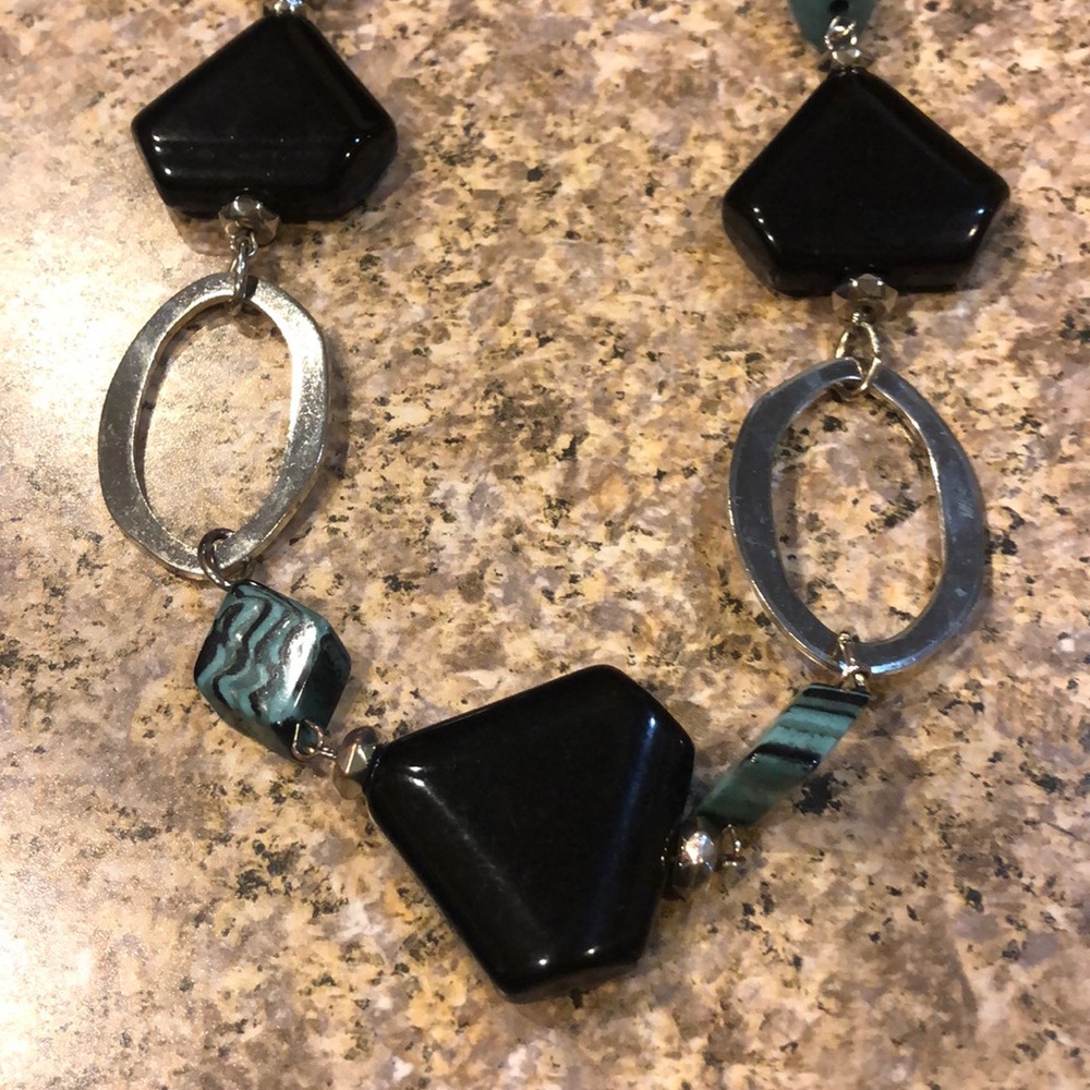 Long adjustable stone necklace